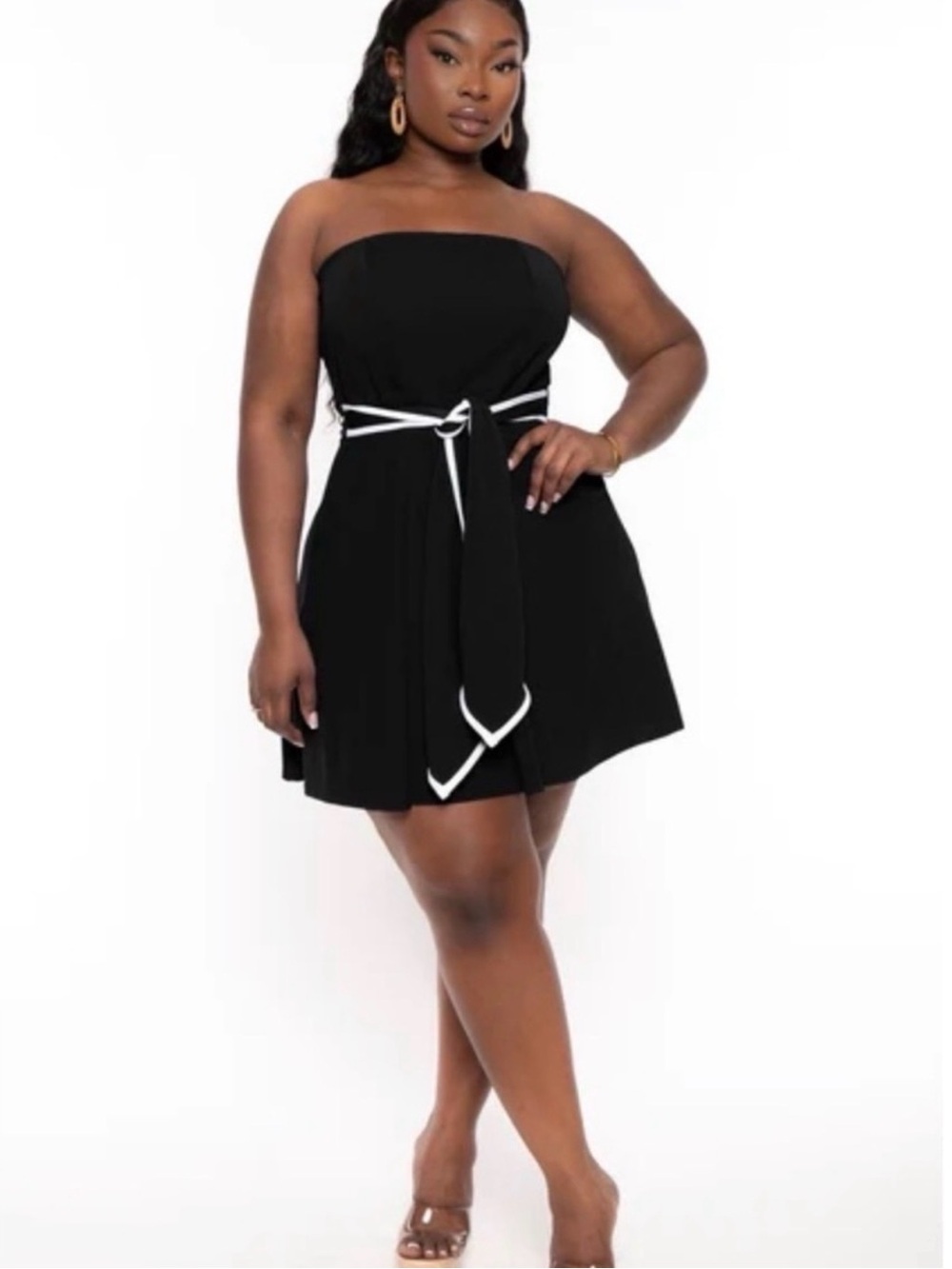 Black strapless dress